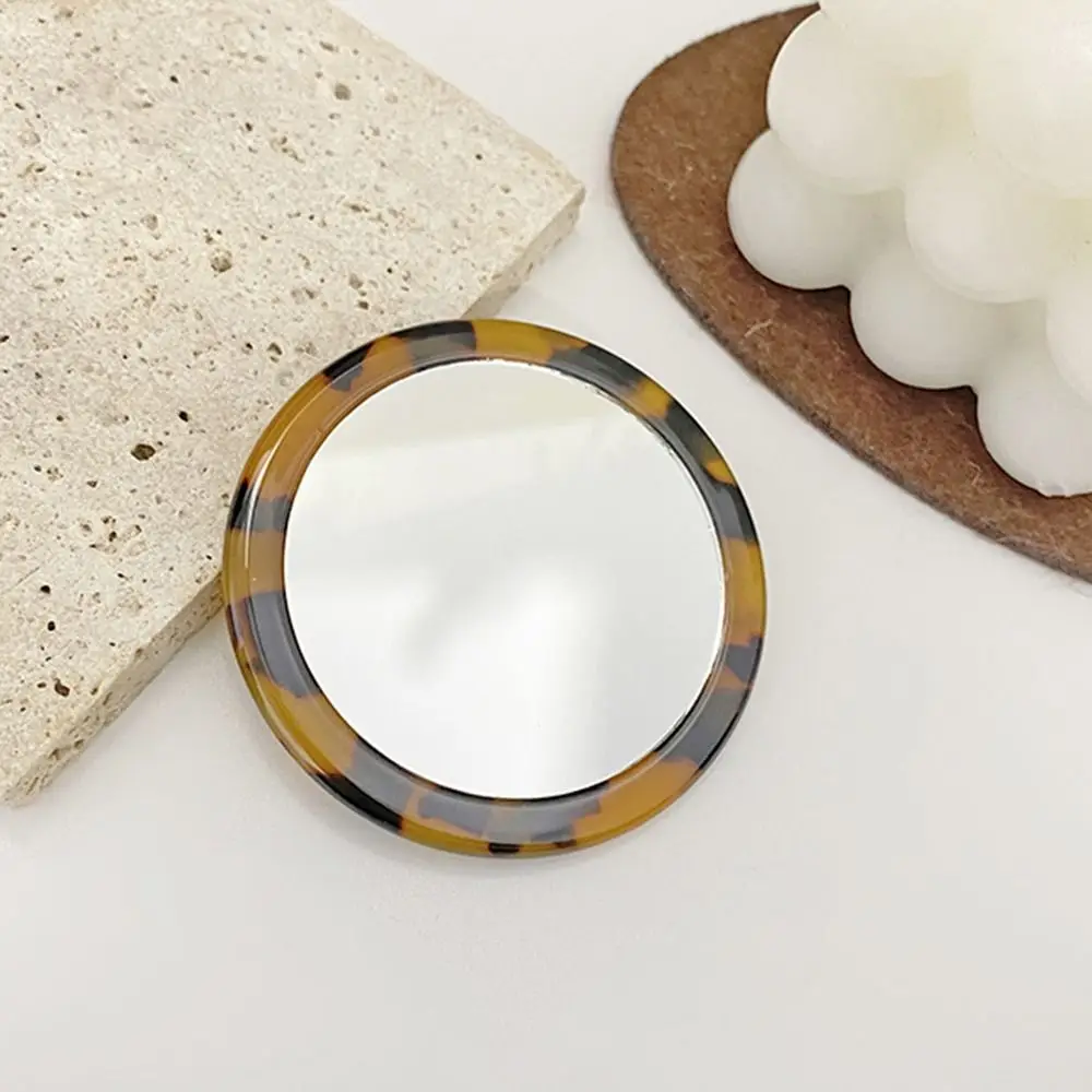 Girl Lady Gift Simple Acetate Makeup Mirror Portable Mini Cosmetic Vanity Mirror Round Cute Beauty Mirrors