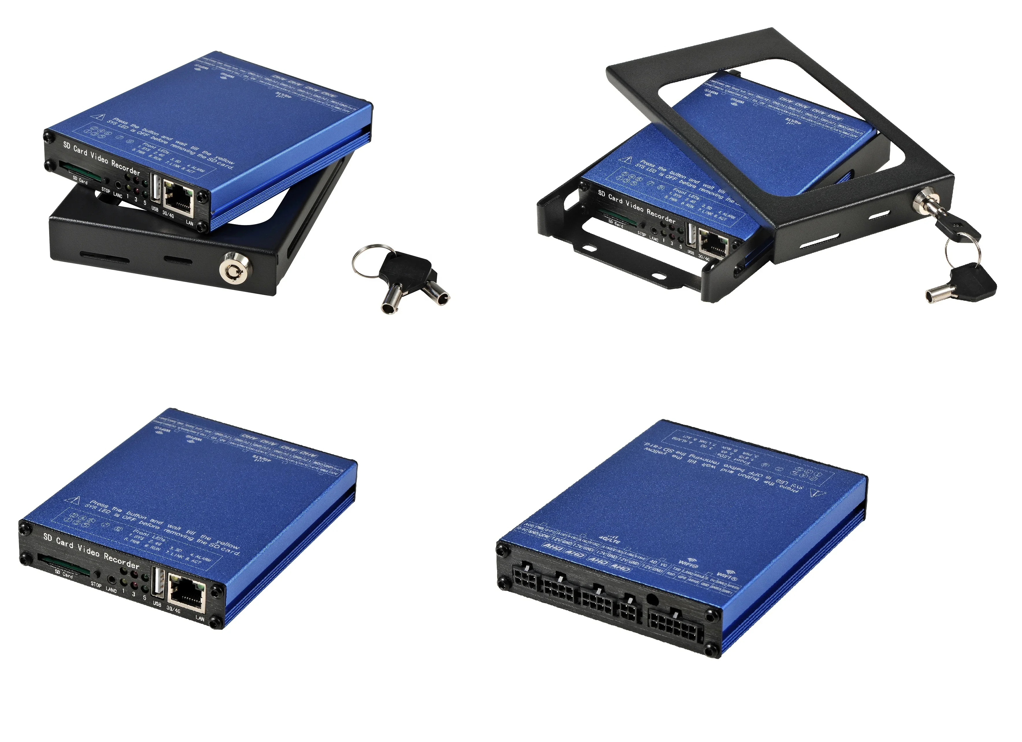 SDVR104 DVR 4채널 비디오 레코더 차량/스쿨 버스/택시 모바일 DVR 감시 시스템용 4G WiFi GPS가 장착된 1080P AHD 카메라