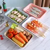 Plastic Rectangular Deepening Tray Deli Dish Bread Plate Breakfast Tray Multifunctional Cup Sundries Storage Kitchen Supplies 6