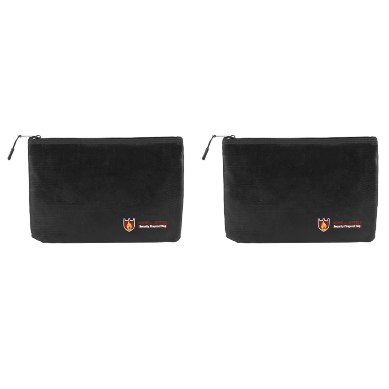 

2X Fireproof Document Bags, Waterproof And Fireproof Bag With Fireproof Zipper For Ipad, Money, Jewelry, Passport