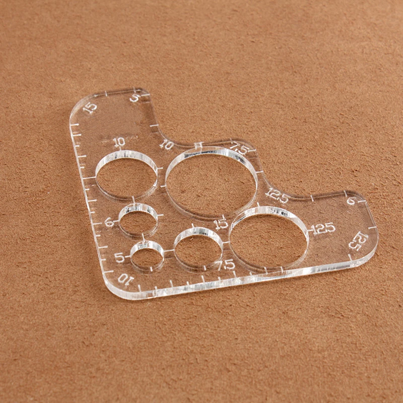 9x9cm DIY Handmade Leather Tools R Rules Rounded Corners Full Size Leathercraft Acrylic Sewing Template