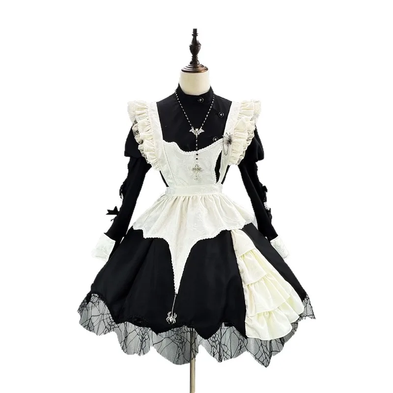 Gothic Maid Kostüm Kleid Schwarz S-5XL Cosplay Halloween Party 4