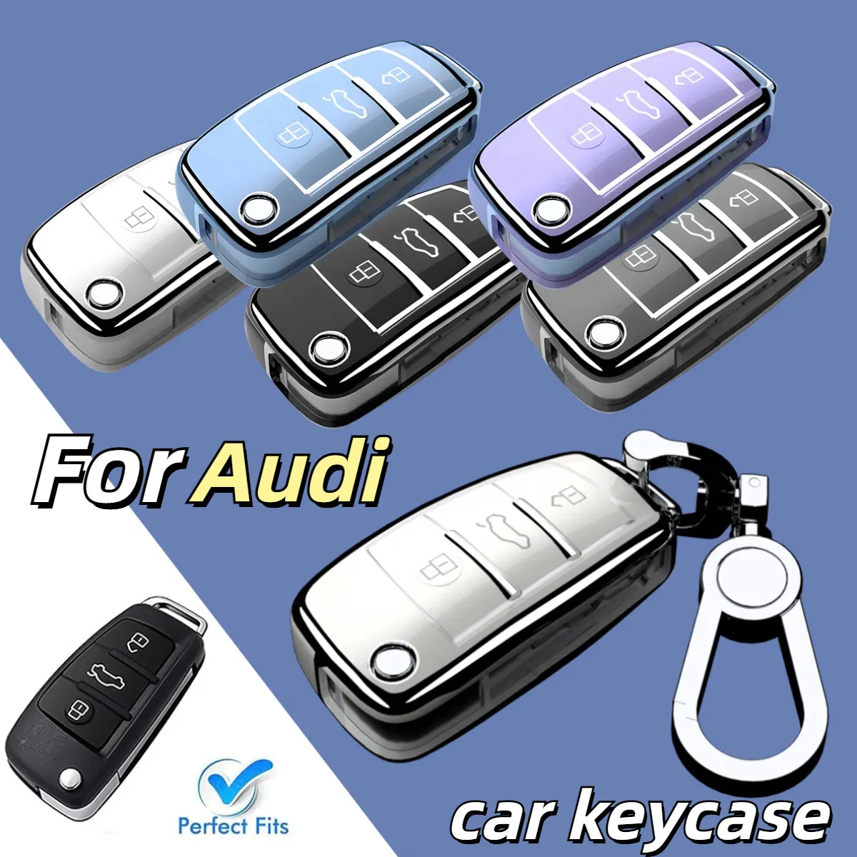

Чехол для автомобильного ключа Audi, оболочка для автомобильного ключа Audi A1 A3 A6 Q2 Q3 Q7 TT TTS R8 S3 S6 RS3 2002-2022