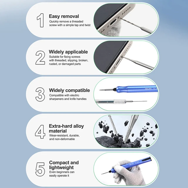 طقم لقم RELIFE TX1 لفك وإخراج المسامير "المفوتة" والتالفة 2