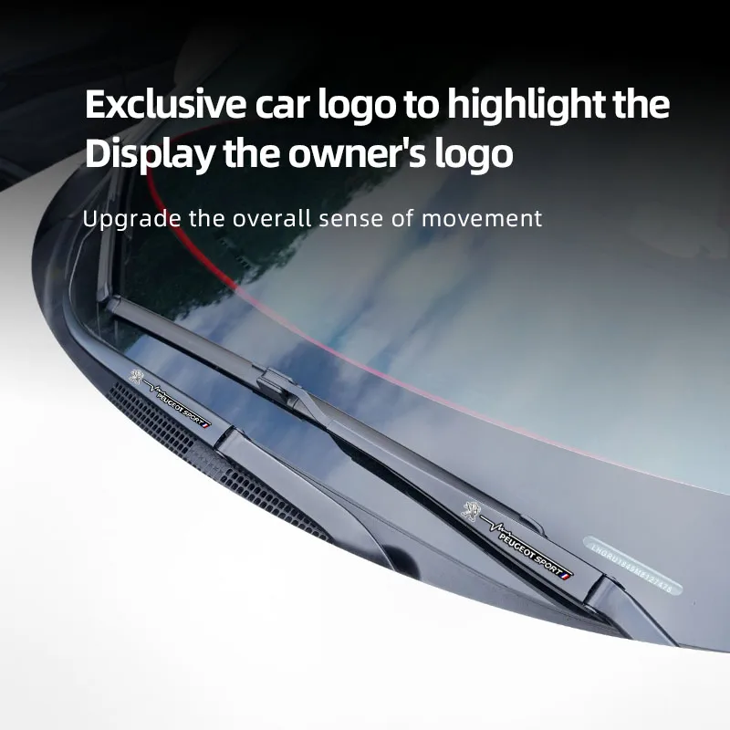 Car Emblem Window Wiper Sticker Decor Decal Accessories For Peugeot 206 307 308 3008 207 208 407 508 2008 107 106 205 4008 301 car key sticker car door handle stickers car steering wheel sticker