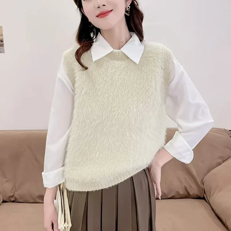 Women Knitted Sleeveless Sweater Vest Summer