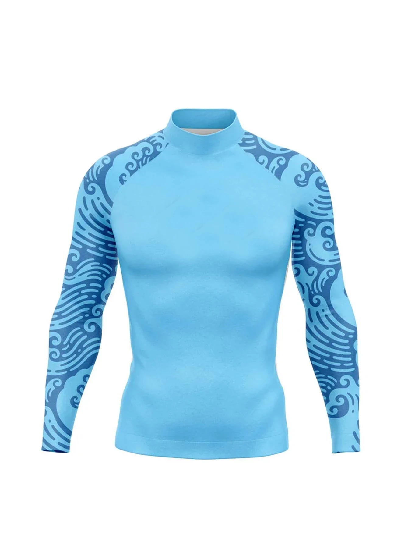 Men Surf Sunscreen Diving Suit Rash Protection t-Shirt Swimsuit Tight Long-Sleeved Swimming Floating UV Protection Diving Suit