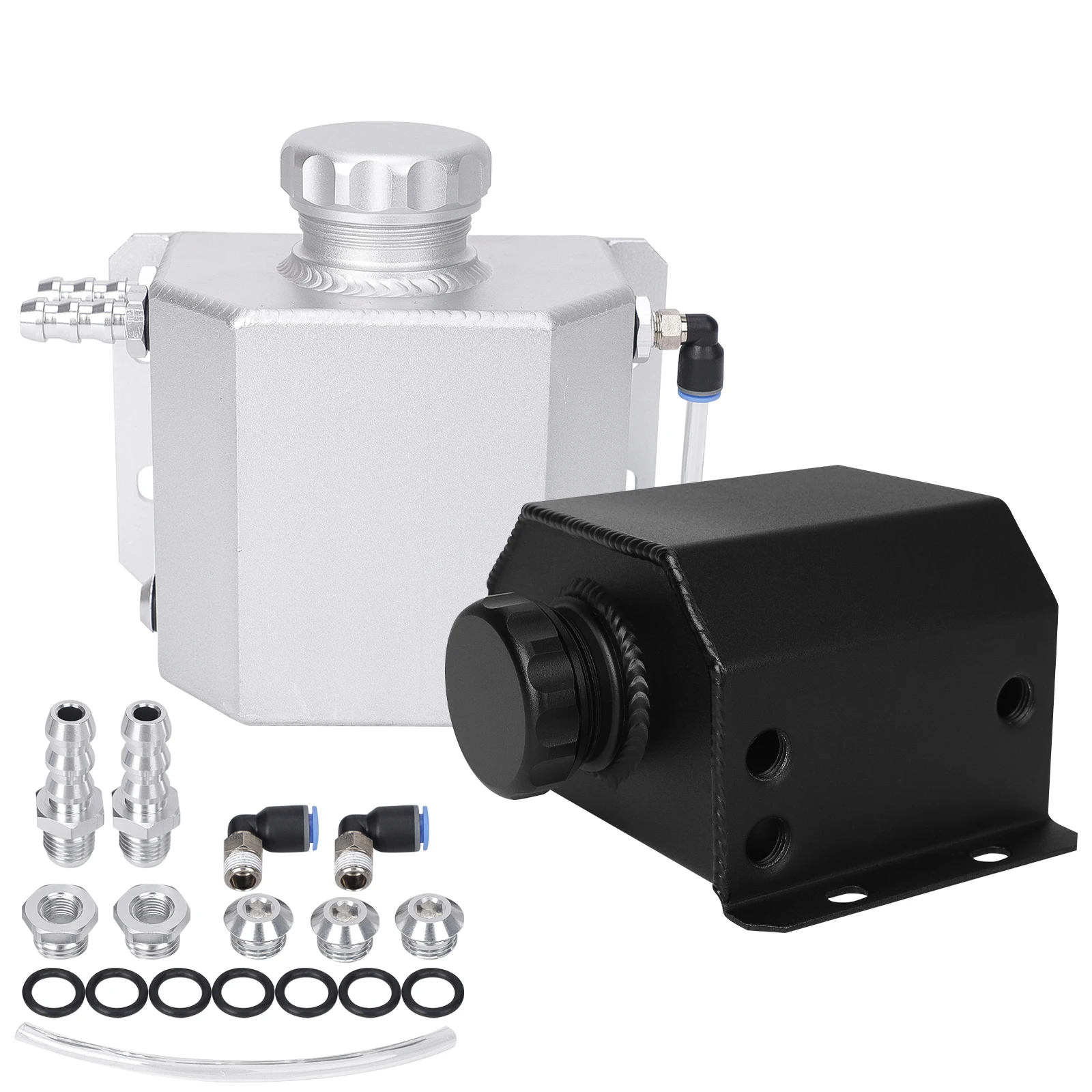 Universal1LAluminumOilCatchCanReservoirTankWithDrainPlug