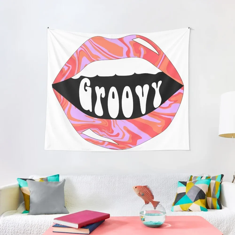 

groovy lips Tapestry Room Decorator Home Decor Accessories Kawaii Room Decor Tapestry