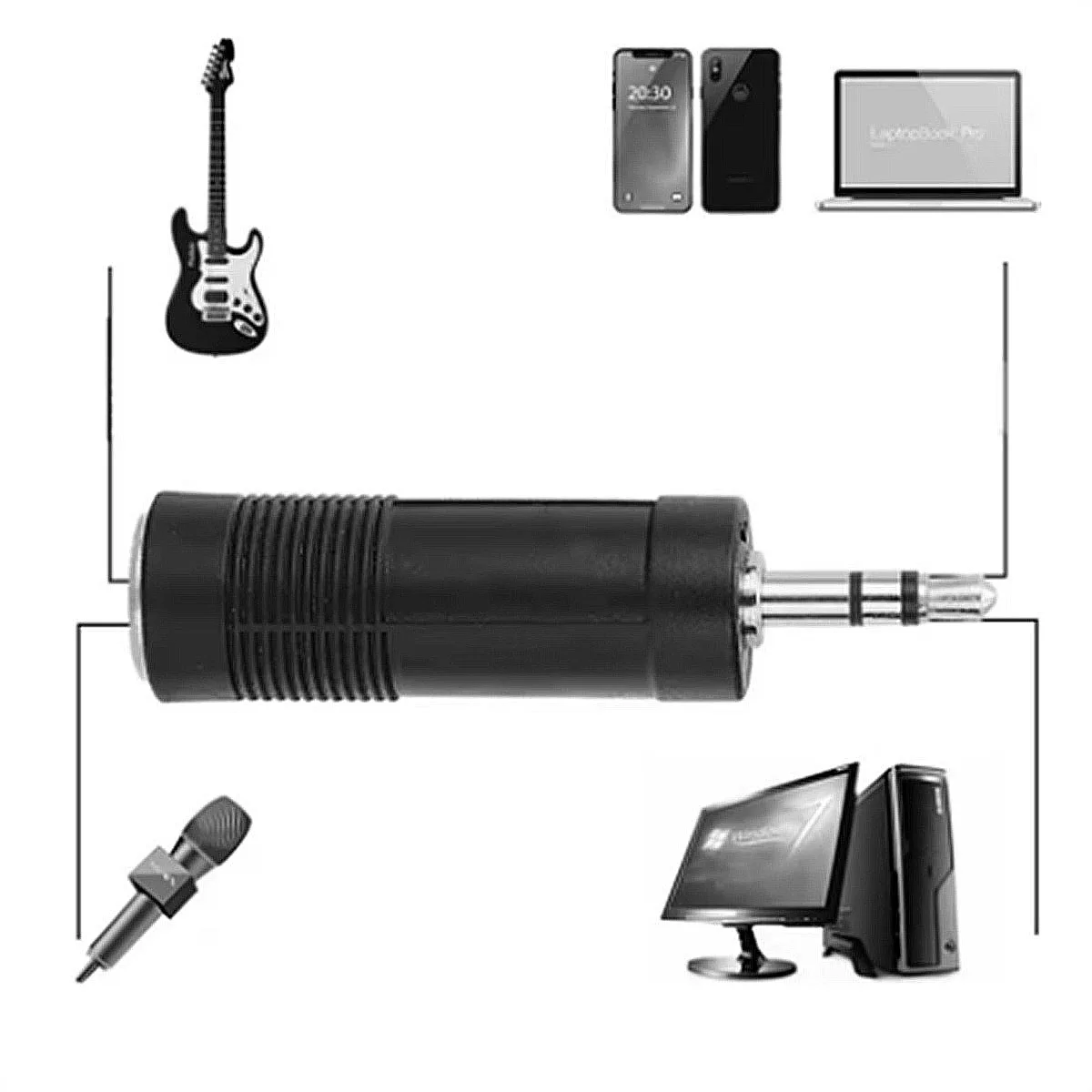 Stereo Headphone Audio Adapter with 3.5mm to 6.35mm Connector for Professional Audio Use