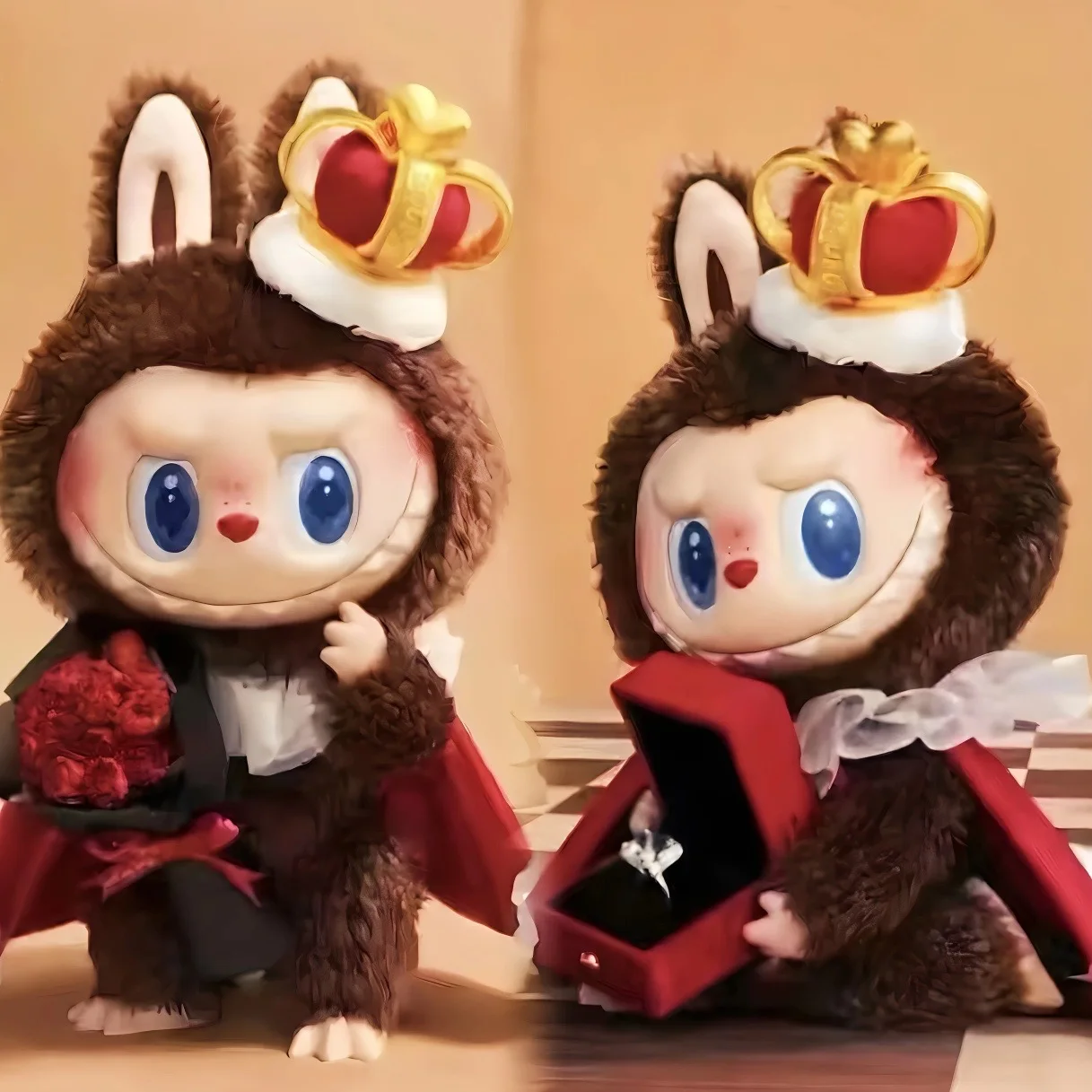 ラブブTHEMONSTERS Let'sCheckmateぬいぐるみキーチェーン Genuine The Monsters Labubu V3 Let'S Checkmate Series New