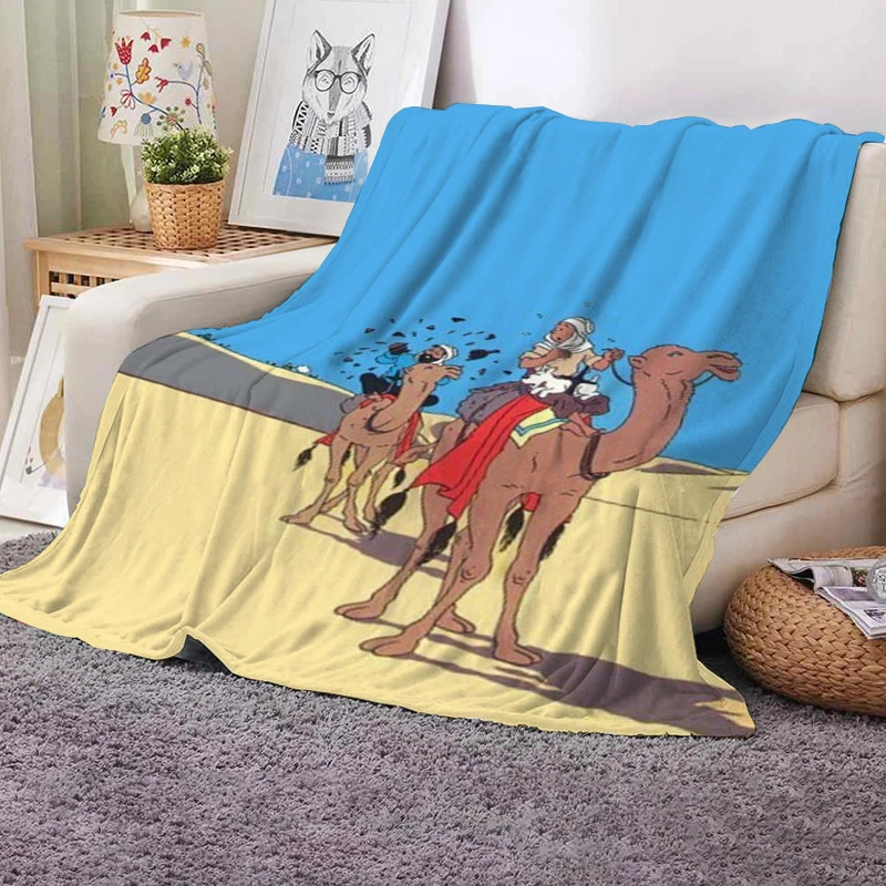 

Blankets Sofa Summer Throw Kawaii Blanket Tintin Cute Decorative Couch Anime Nordic Fleece Bed Nap Boho Custom Hairy Home Decor