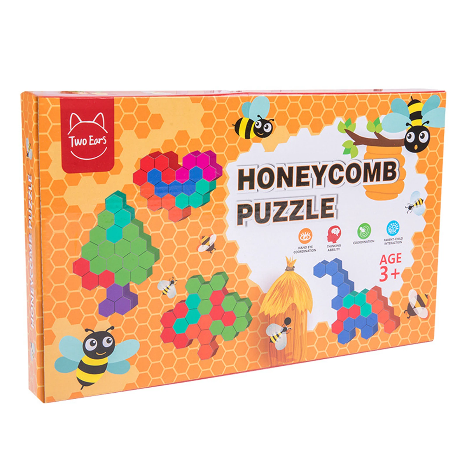 

Wooden Hexagon Puzzle Honeycomb Shape Puzzles Funny Montessori Puzzles Toy for Children Early Educational Toys