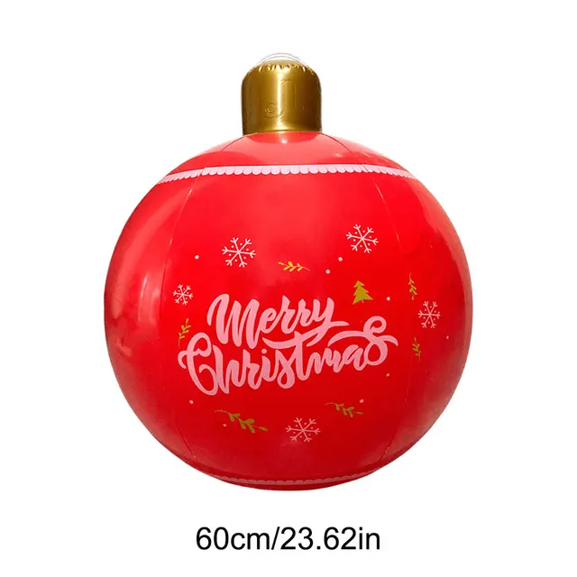 24 Inch PVC Inflatable Christmas Ball Outdoor Christmas Decorations Christmas Decorations Ball Holiday Yard Lawn Porch Decor 5