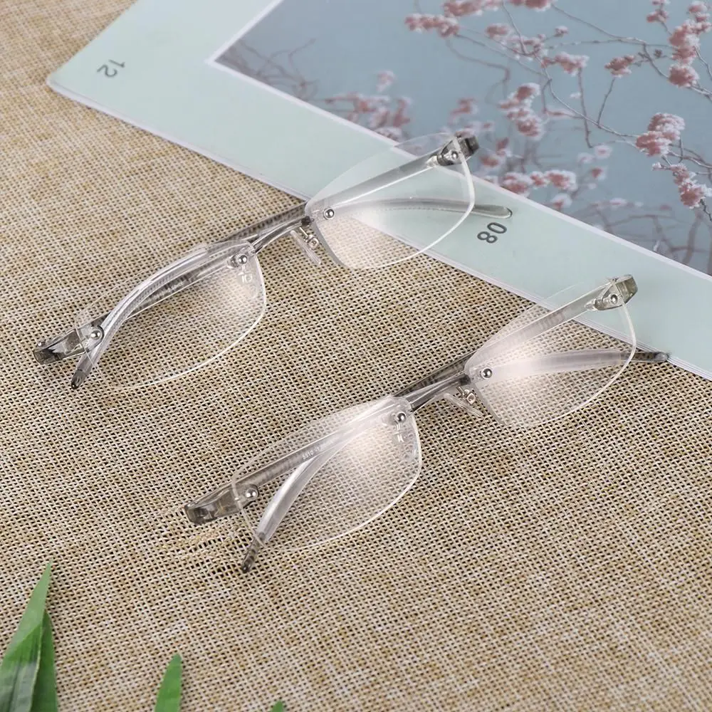 Quadratische randlose Myopie Brille Frauen Männer ultraleichte transparente Harz kurzsichtige Brille 2024 neue trend ige verschreibung pflicht ige Brille