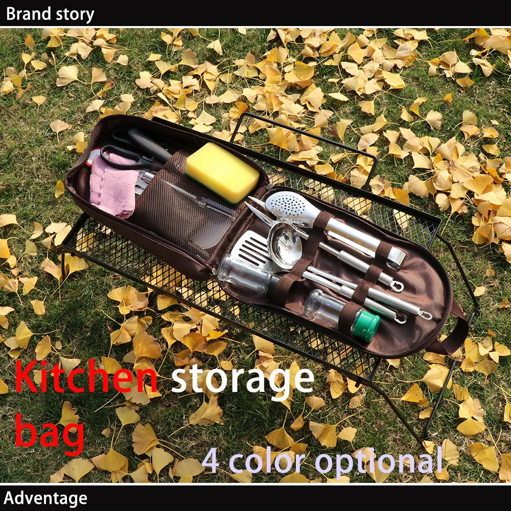 

Portable Picnic Bag Convenient Foldable Durable Functional Multifunctional Camping Storage Portable Cutlery Organizer Picnic Bag