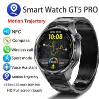 GT5 PRO Smart Watch Men Watch 5 Pro AMOLED HD Screen Bluetooth Call GPS Trajectory NFC Heart Rate Compass SmartWatches 2024 New 1