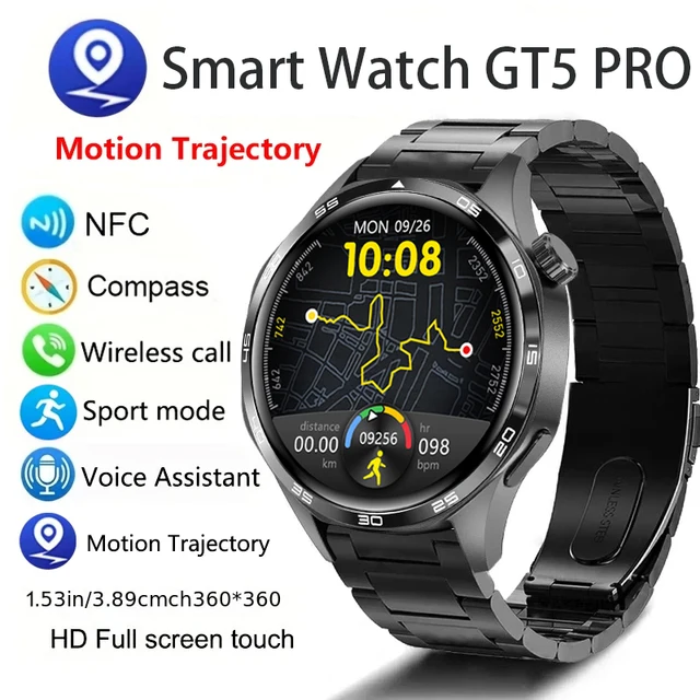 Reloj inteligente GT5 PRO, pantalla AMOLED HD, Bluetooth, llamada, trayectoria GPS, NFC, brújula de ritmo cardíaco * COMPRA INTERNACIONAL* 1
