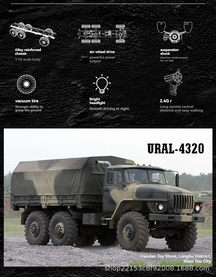 WPL RC Truck Remote Control Car 6WD High Speed Off Road Vehicle 1/16 Full Scale Simulation Model Boys Toys Christmas Gift Kids 4