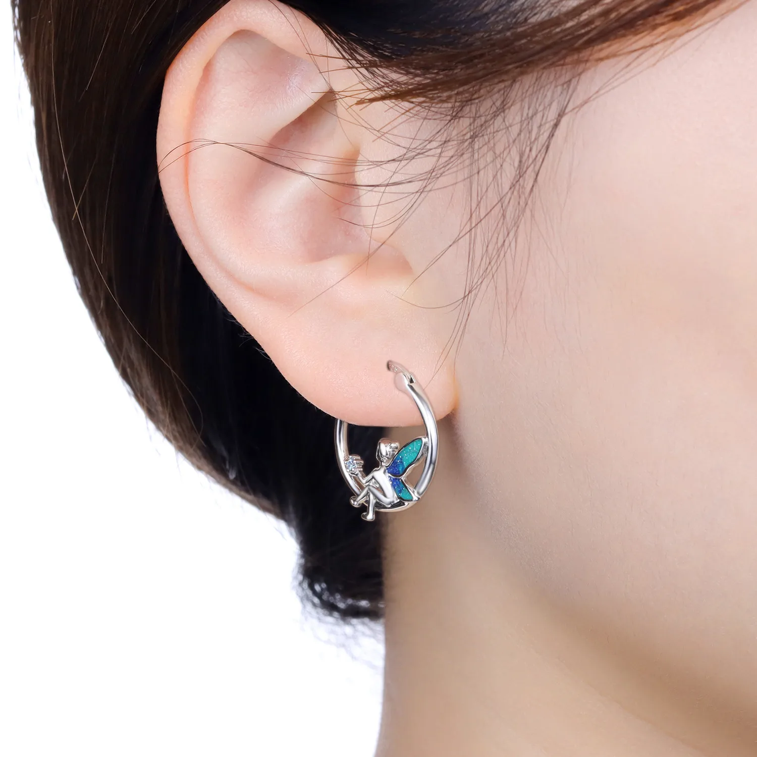 Original einfache Creolen aus 925er-Sterlingsilber mit Tiermotiv, niedlicher Panda auf Bambus, edler Schmuck, Geschenke für Frauen, Geburtstagsfeiern – Detail 35