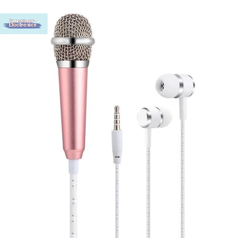 【1Pc 마이크 휴대용 스테레오 스튜디오 마이크 KTV 가라오케 미니 마이크 스마트폰 노트북 PC 데스크탑 핸드헬드 오디오】