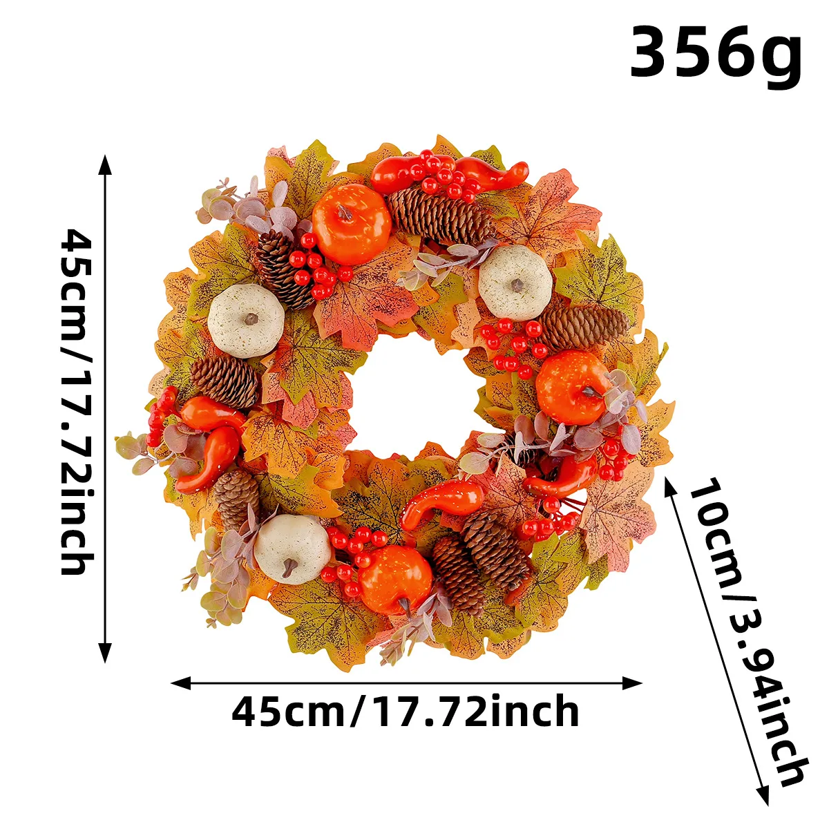 Fall Pumpkin & Pinecone Wreath 5