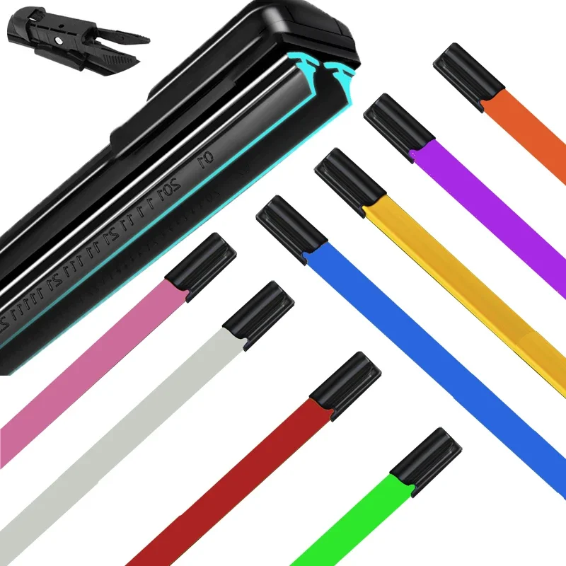 

Colorful PINCH TAB Car Windshield Wiper blades Universal Soft Double layer Rubber Frameless Bracketless 16" 19" 20" 22" 24"26"