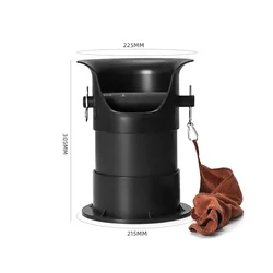Anti - Slip Coffee Knock Box - Beveled Espresso Grounds Container & Barista Accessory (Black)