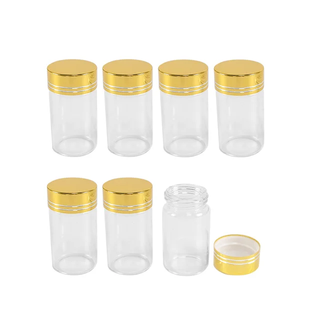 12pcs/lot 30*30mm 10ml Small Glass Bottle With Metal Cap Gold Screw Top Tiny  Jar Vials Mini Containers - Storage Bottles & Jars - AliExpress