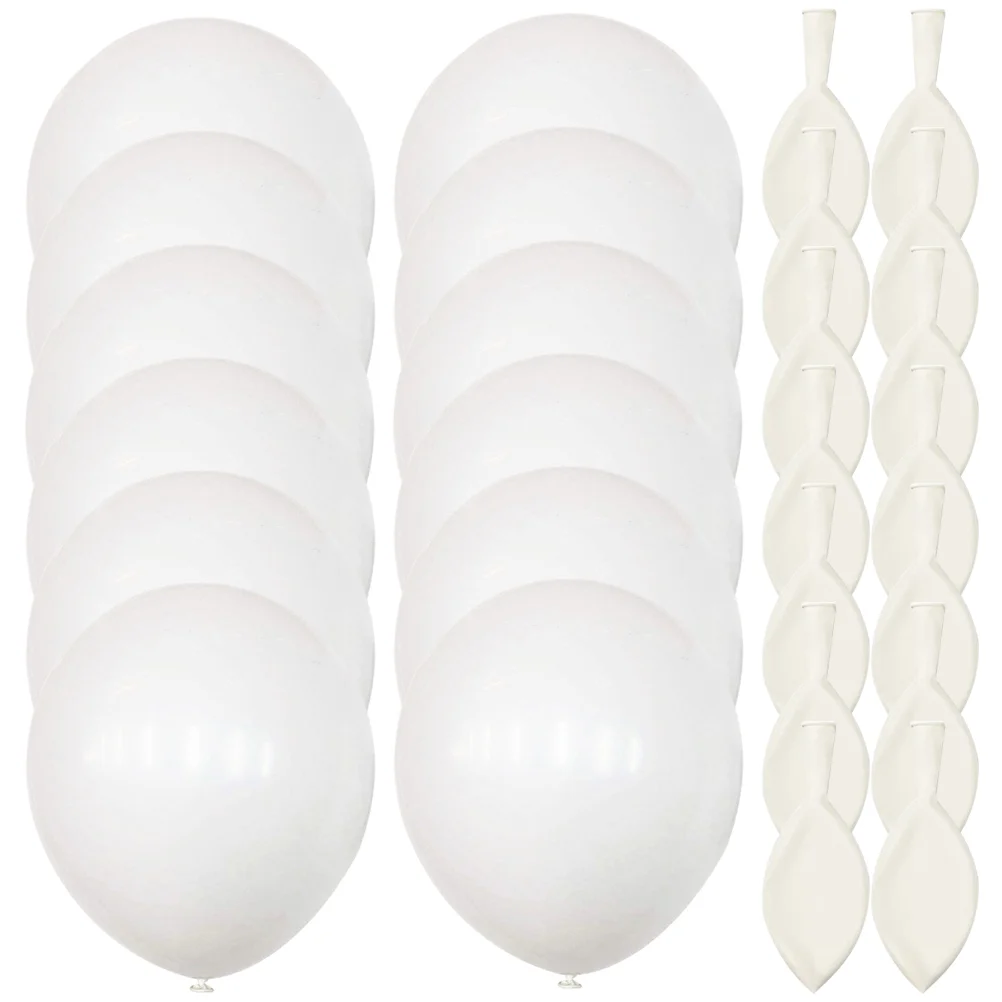 

100 Pcs Indoor Round White Balloon Man Balloons Interior Decor Emulsion for Party