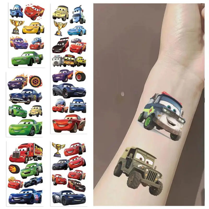 Disney Lightning Mcqueen Temporary Tattoo Sticker For Funny Birthday Party Gift 10Pcs/set