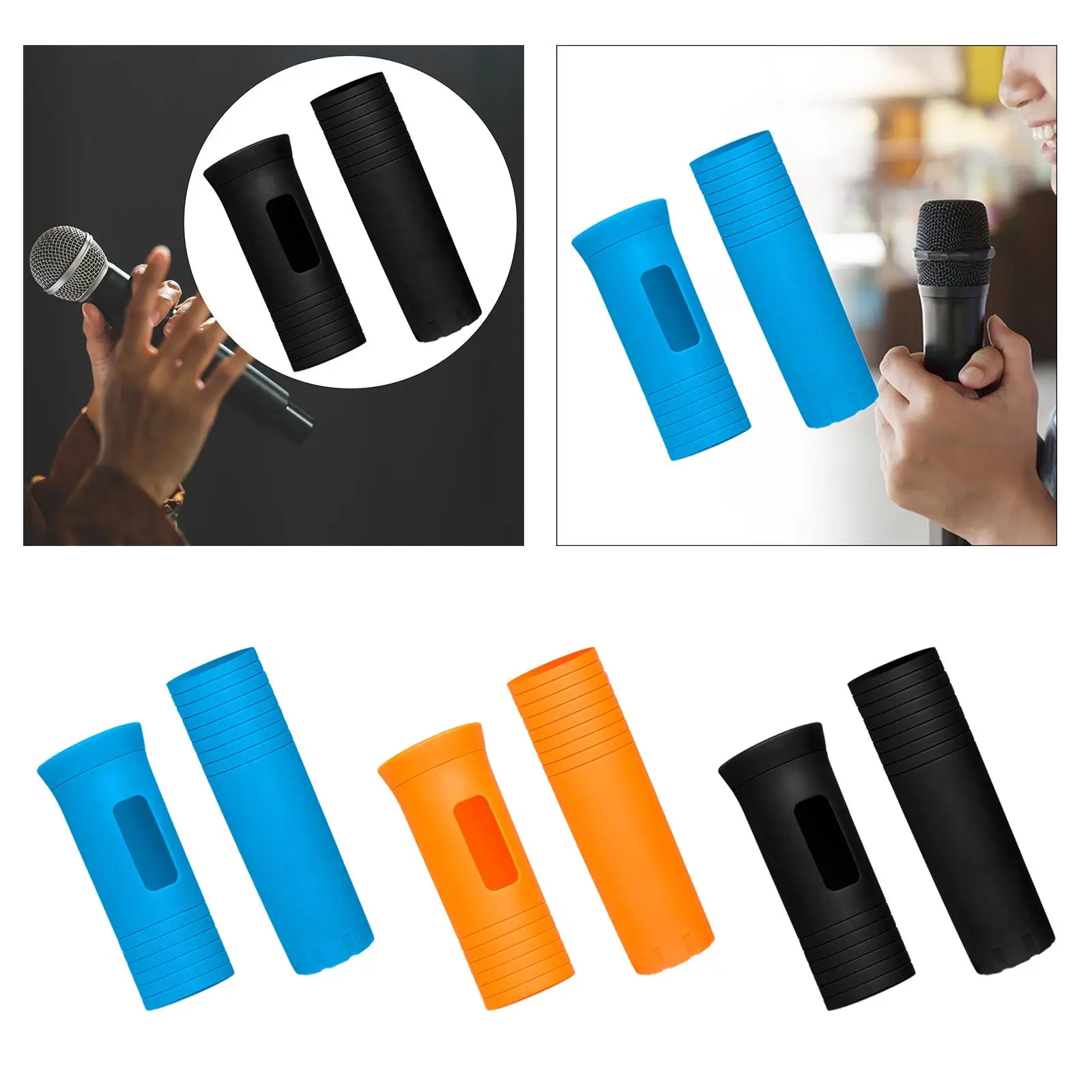 Cordless Handheld Mic Protection Sleeve (Mic Not Included) Rubber Anti Falling Mic Handle Sleeve for Conferences Wedding KTV