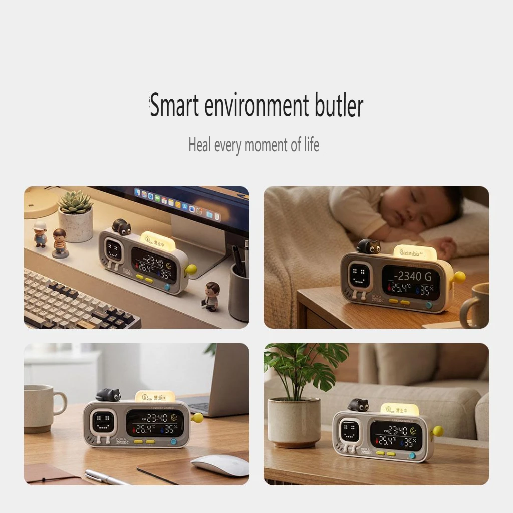 DUKA MOODA TH2 스마트 온습도 시계 센서 전자 디지털 습도계 기상 관측소 스마트 재미있는 알림