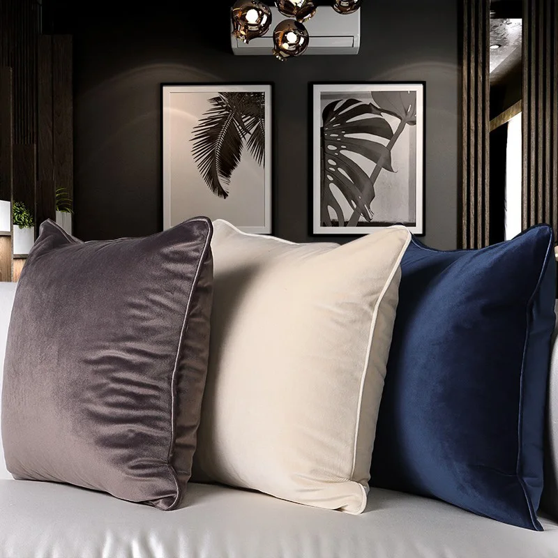 

Modern Sofa Cushions Pillows Velvet Hugging Office Aesthetic Cushion Filling Chair Headboard Cojines Home Decorations Minimalist