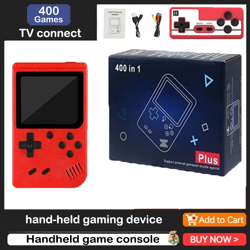 5 Colors Retro Video Game Console Built in 400 Games Portable Mini Games Classic 8 Bit 3.0 Inch LCD Kids Game Player