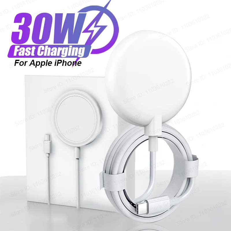 30W Magnetic Wireless Charger For Apple iPhone 15 14 13 12 11 Pro Max PD USB-C Quick Charging magnetic wireless charger