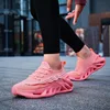 Fashion Purple Running Shoes Unisex Knit Breathable Platform Men's Casual Sneakers Outdoor Non-slip Lace-up Women's Sports Shoes 5