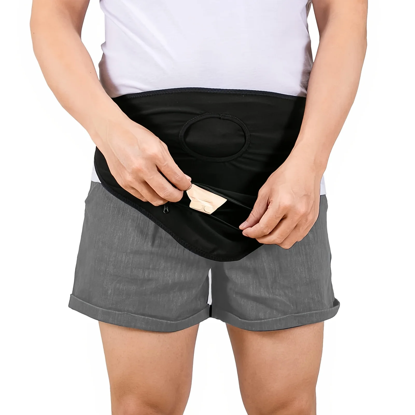 Soft Breathable Ostomy Pouch Cover Belt-Portable Oxford Cloth Unisex Concealed Ostomy Support Wrap for Colostomy Bags ostomy pouch cover