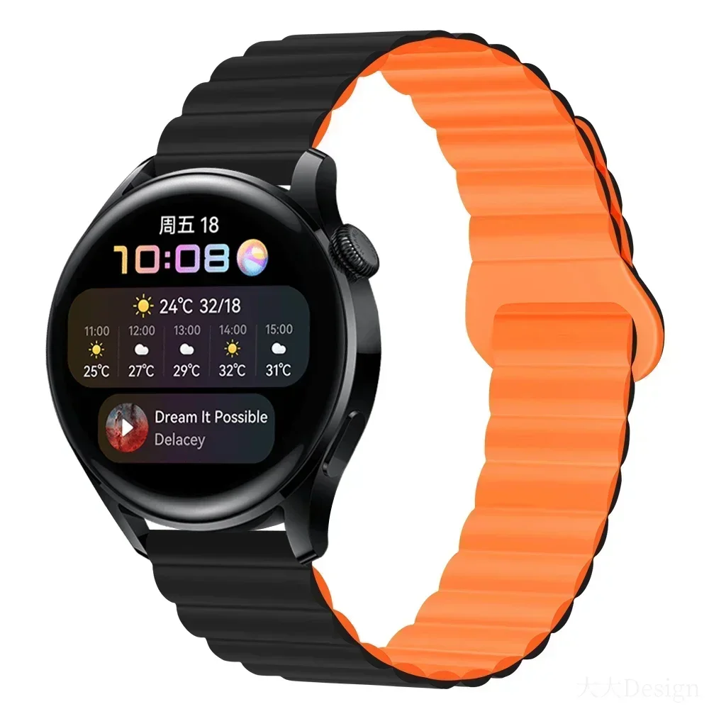 Magnetic Loop Silicone Watch Strap, Adjustable Fit