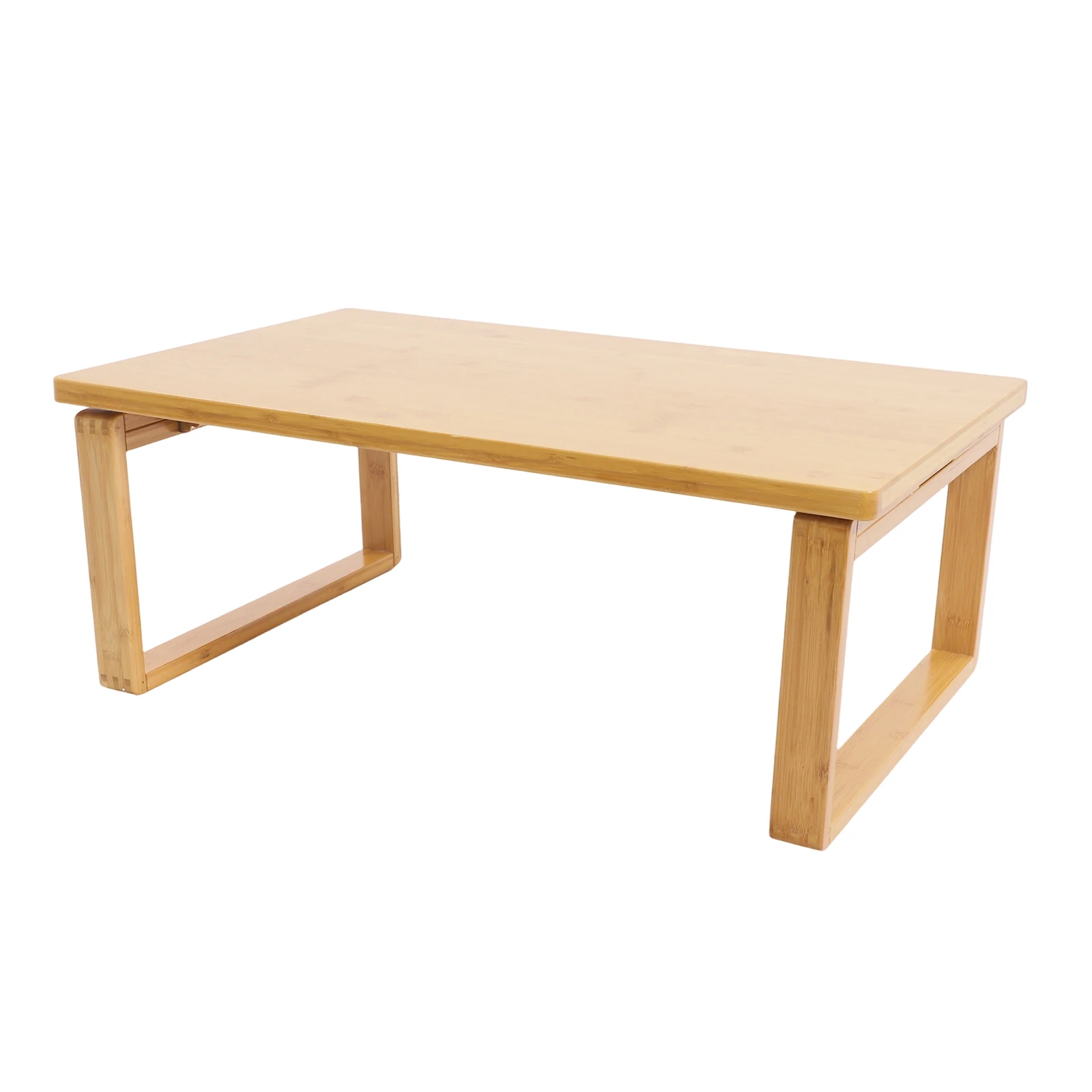Rechteckiger klappbarer Couchtisch, Beistelltisch aus Bambus, 80 x 50 x 31 cm, Teetisch mit niedrigen Beinen für Wohnzimmer/Heimbüros/Terrasse/Studios – Detail 4