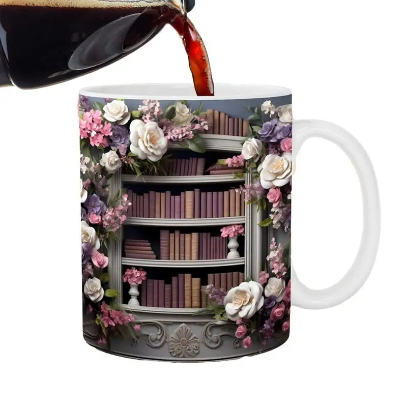 

Керамическая книжная кружка, новинка, кофейная кружка для влюбленных книг, 3D книжная полка, чашка 350 мл, семейная кружка, Книжная червь, подарок для мамы, папы