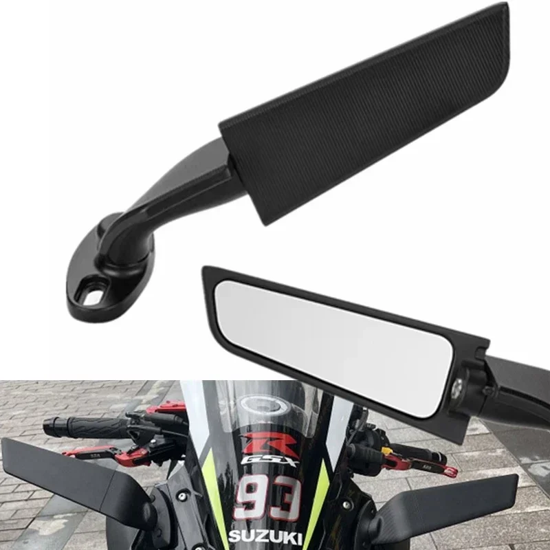 Rétroviseur Rotatif Réglable Pour Suzuki GSXR 600/750/1000, GSX1300R, GSX650F - Alliage Aluminium Noir - 7