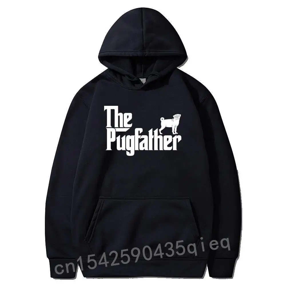 

Funny Pug Owner Hoodies The Pugfather Pug Father Gift Hoodie Printed Tees For Men Long Sleeve Leisure Family