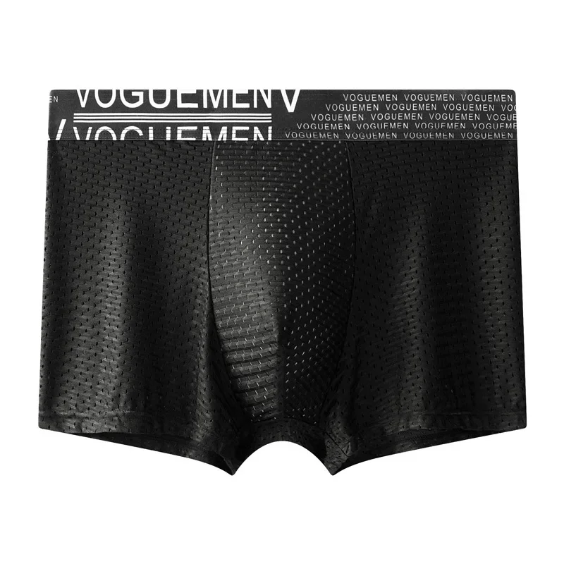 

Comfort Underwear Men's Ice Silk Summer Thin Four Corners Seamless Breathable Boxers Short Shorts Graphene Bacteriostatic Crotch