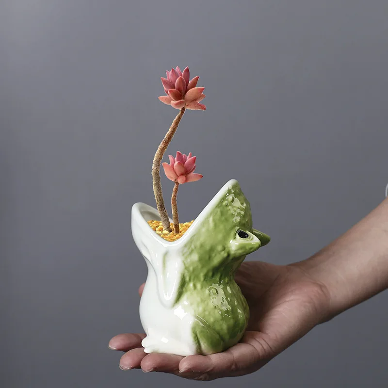 Vaso da fiori in ceramica per gattini, vaso per fioriere succulente con porta di drenaggio, design unico, stile minimalista – acquista a prezzi convenienti sul marketplace
