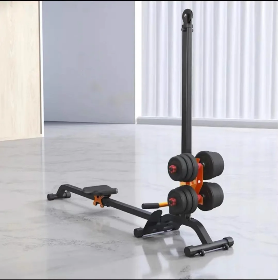 Weight Adjustable Dumbbell Rowing Machine, Foldable Fat Reducing Double Paddle Hydraulic Dumbbell Set Fitness Device