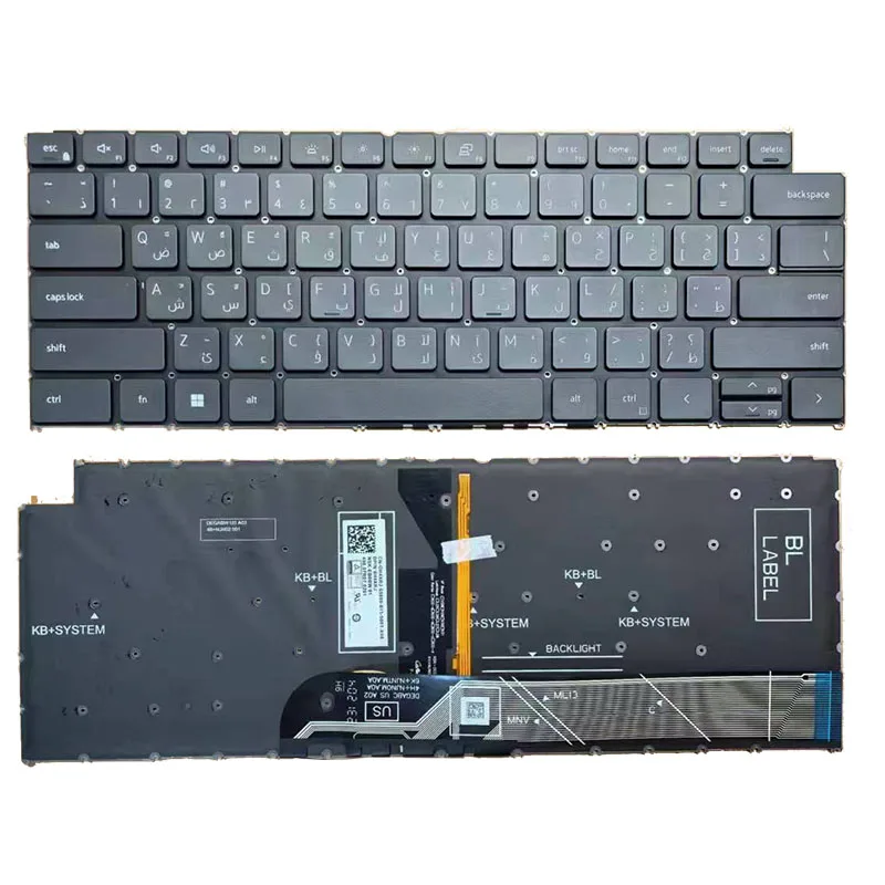

Arabic Laptop Keyboard For Dell Inspiron 5310 5320 5418 5420 5425 5620,7415 7620 Black With backlit