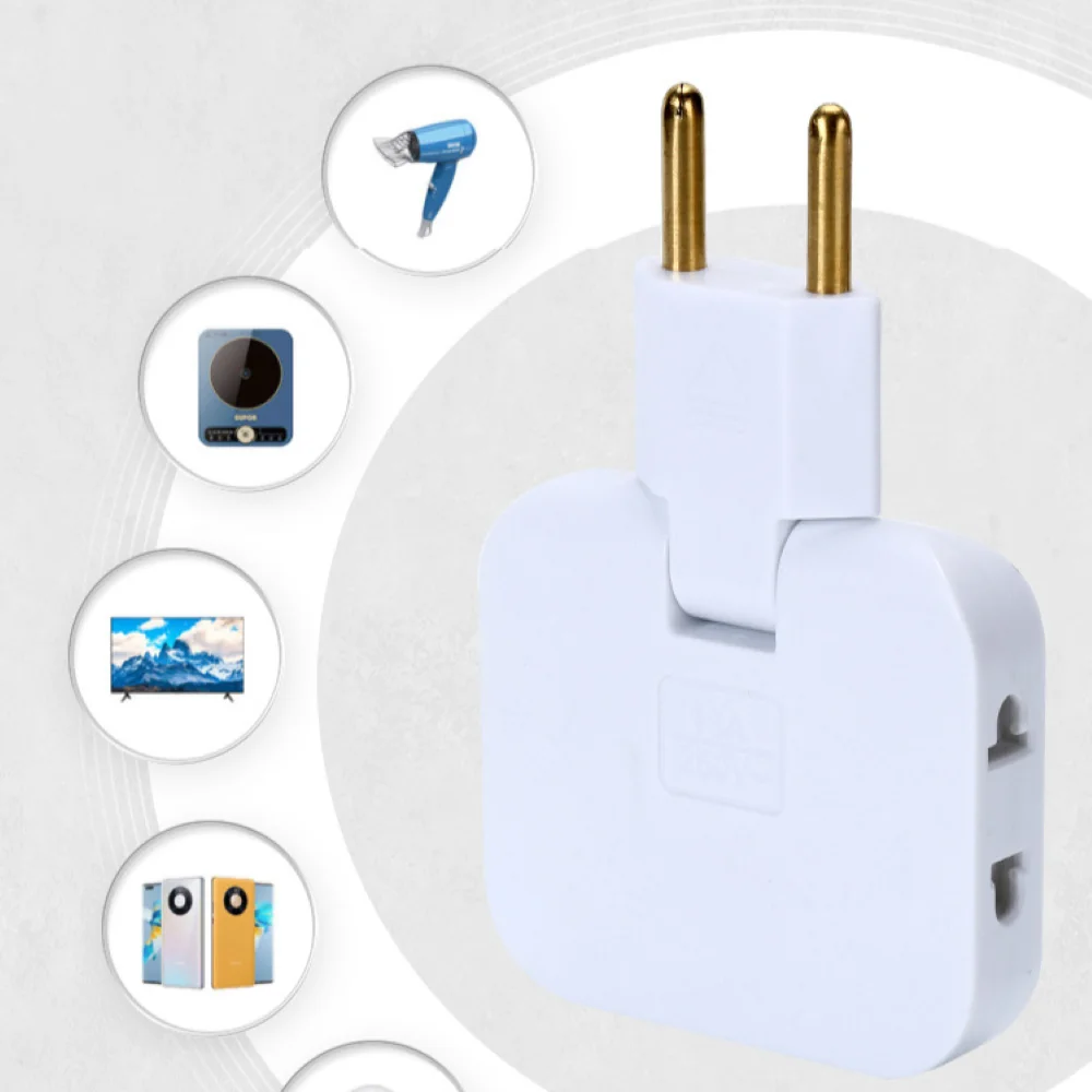 Plug Adapter EU Travel 3 in 1 US to Europe 2 USB Ports Type C/E/F Compatible Germany France Italy
