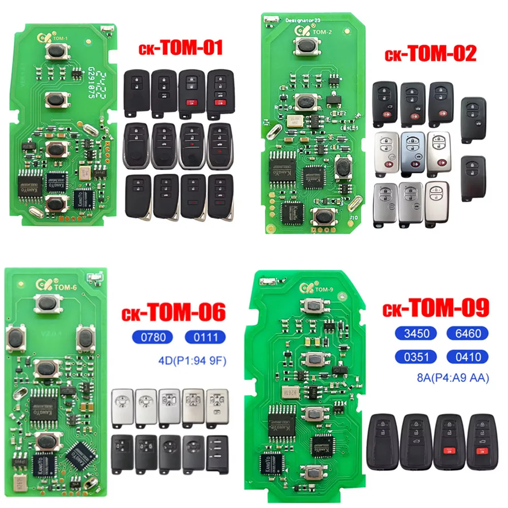 CK TOM Serie Universalschlüssel TOM-01 TOM-02 TOM-06 TOM-09 Unterstützt 8A/4D Smart PCB Fernbedienungsplatine für Toyota Smart Key