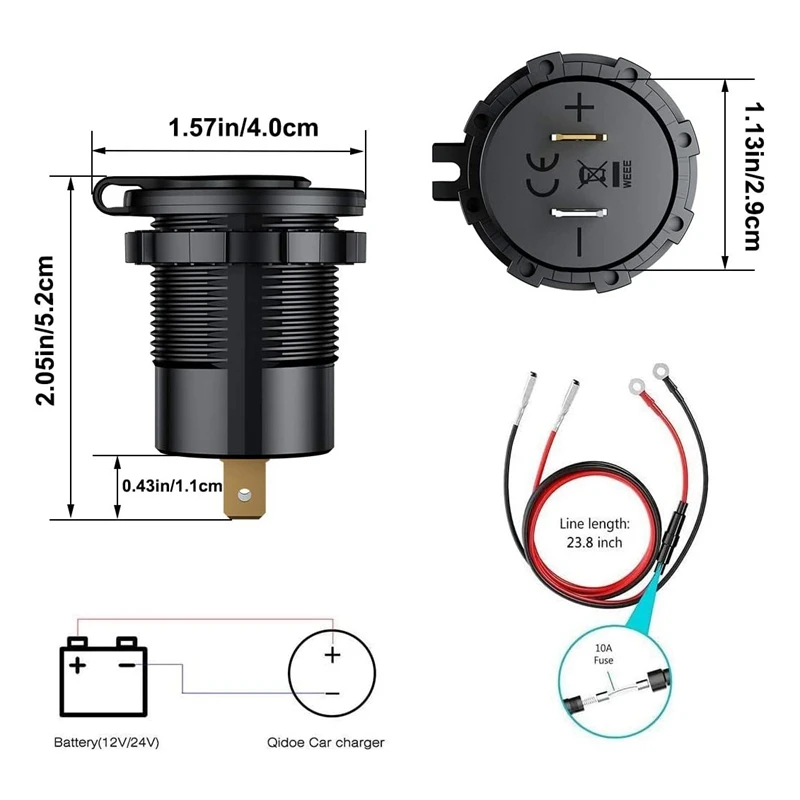   USB   , а  ġ , , UTV, RV, PD  QC3.0, 12V, 24V
